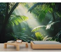 Tropical Jungle Wall Mural, Palm Leaves Mural, Forest Wallpaper for Living Room Bedroom, Jungle Wall Murals - 150x105cm (Not Peel n' Stick)