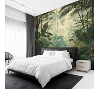 Tropical Jungle Wallpaper for Living Room, Forest Rainforest Wall Mural for Bedroom 366x254 cm, Non-Woven Photo Wallpaper, Home Decor D&O104