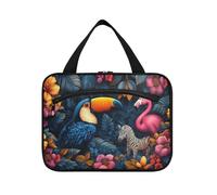 Tropical Jungle Wild Animals Hanging Travel Hanging Toiletry Bag with Hook, Designer Expandable Shaving kit Bags for Men for Traveler Travel bolso Viajero para Mujer L