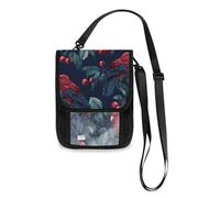 Tropical Kea Cherry Dark Blue Travel Wallet Passport Holder Neck Wallet Slim Lightweight Crossbody Bag with Adjustable Strap