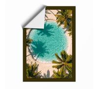 Tropical Lagoon from Above Coastal Unframed Wall Art Print A4 (29.7×21cm), Wall Decor for Living Room, Bedroom, Office & Home, Art Gift