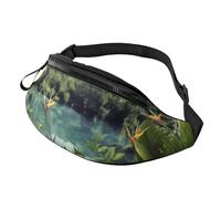 Tropical Landscape Fanny Pack for Men Women, Waterproof Sports Waist Bag Fashion Belt Bag Crossbody Bags Hip Bum Bag with Adjustable Strap Large Sling Bag Purse for Travel Hiking