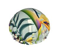 Tropical Landscape print Stylish Shower Cap Reusable Shower Cap Women Large Shower Cap for Braids Long Hair