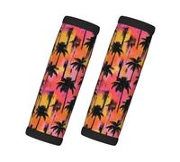 Tropical Landscape Silhouette Print Luggage Handle Wraps for Suitcase, Soft Travel Luggage Handle Cover Tags Identifiers for Suitcases