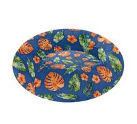 Tropical Leaf and Floral Pattern Removable & Washable Pet Dog Bed fluffier Dog & Cat Cushion for Extra Small Size Pets Sleeping