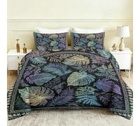 Tropical Leaf Coverless Duvet Double 4.5 Tog 200x200 Botanical Quilt