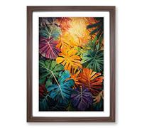 Tropical Leaf Dadaism Framed Wall Art Print A2 Walnut