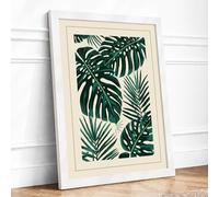 Tropical Leaf Forms Botanical Framed Wall Art Print A3 White