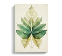 Tropical Leaf Geometric Art No.2 Canvas Print for Living Room Bedroom Home Office Décor, Wall Art Picture Ready to Hang, 30x20 Inch (76x50 cm)