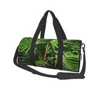 Tropical Leaf Green Palm Travel Duffel Bag Sports Gym Bag, Lightweight Overnight Weekender Bag With Shoes Compartment Yoga Gym Sports Bag For Men Women