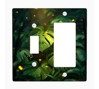 Tropical Leaf Light Switch Cover Plates/Outlet Covers, Lush Green Botanical Design for Home Decor, Thermoplastic Wall Plates, Standard Size Toggle Rocker