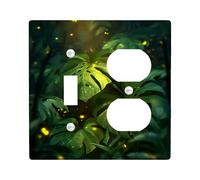 Tropical Leaf Light Switch Cover Plates/Outlet Covers, Lush Green Botanical Design for Home Decor, Thermoplastic Wall Plates, Standard Size Toggle Duplex