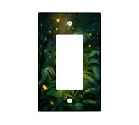 Tropical Leaf Light Switch Cover Plates/Outlet Covers, Lush Green Botanical Design for Home Decor, Thermoplastic Wall Plates, Standard Size Single Rocker