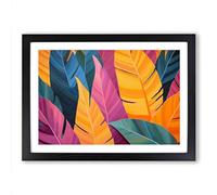 Tropical Leaf Minimalism No.5 Framed Print | A2 Black Framed Wall Art | Ready to Hang | Minimalist Floral Picture | Living Room Bedroom Lounge Office