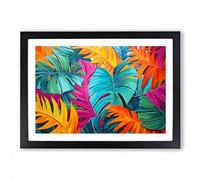 Tropical Leaf Pop Art Framed Wall Art Print A2 Black