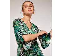 Apricot Women's Tropical Leaf Ruffle Midi Dress in Navy | Size: 10 Apricot Navy 10