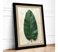 Tropical Leaf Study Botanical Framed Wall Art Print A4 Black