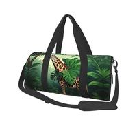 Tropical Leaf Tiger Zebra Giraffe Travel Duffel Bag Sports Gym Bag, Lightweight Overnight Weekender Bag With Shoes Compartment Yoga Gym Sports Bag For Men Women