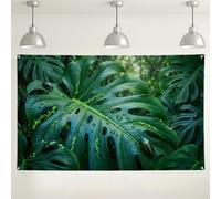 Tropical Leaf Wall Backdrop, Nature-Inspired Botanical Decor for Photography, Indoor/Outdoor Party Supplies, Summer Event Decorations 71x43 Inch