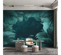 Tropical Leaf Wallpaper, Dark Botanical Wall Mural for Living Room, Bedroom, Non-Woven Wall Papaer Decoration, Photo Wallpaper & Home Decor, 500x350 cm (WxH) K-MZ&26