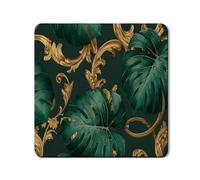 Tropical Leaf Washer Dryer Top Protector Mat, Elegant Leaf Design Laundry Machine Cover, Vintage Rubber Anti-slip Waterproof Washer And Dryer Mats for Home 24x24 Inch