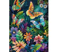 Tropical Leaves 700 Piece Jigsaw Puzzles for Adults, Colourful, Challenging & Brainteasing Adult puzzles 700 Pieces Butterfly, Fun jigsaws for The Whole Family 20x15 inch