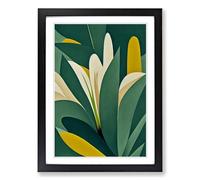 Tropical Leaves Abstract Vol.4 Framed Print | A2 Black Framed Wall Art | Ready to Hang | Abstract Floral Picture | Living Room Bedroom Lounge Office