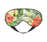 Tropical Leaves and Flowers - Flower Print Eye Mask, Soft and Breathable, Suitable for Nap, Travel, Night Sleep