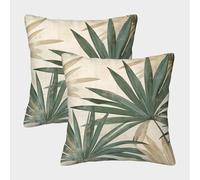 Tropical_leaves-boho_decor_style Pillow Covers 2 Pack Cozy Pillowcases Art Cushion Case with Zipper Decor Couch Living Room 45x45cm