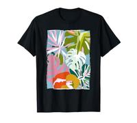 Tropical Leaves Colorful Matisse-Style Botanical Art T-Shirt