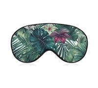 Tropical Leaves Eye Mask for Women & Men, Breathable & Adjustable Eye Cover, Ultra Soft Sleep Mask, Lightweight Travel Blindfold for Airplane, Nap, Night Sleeping