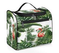 Tropical Leaves Flamingos Travel Toiletry Bag for Women Men Kids Girls Boys 11.2 L Big Cosmetic Makeup Bag Hanging Wash Pouch Bag Toiletries Organizer Shower Bag
