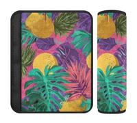 Tropical Leaves Fruit Colorful Retro 2 pcs Shoulder Strap Stop seat Belt Cutting into Neck for Auto Protector para cinturón de carro