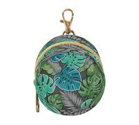 Tropical Leaves Gray and Green Newborned Boy Pacifier Holder Case Portable Key Chain Wallet, Neutral Baby Items contenedor para chupones de Bebes