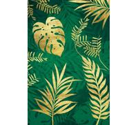 Tropical Leaves Notebook: Beautiful Gold and Green Tropical Leaves Design Notebook Journal. 120 blank pages with leaves design as a tint at the bottom of each page.