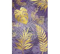 Tropical Leaves Notebook: Beautiful Gold and Light Purple Tropical Leaves Design Notebook Journal. 120 blank pages with leaves design as a tint at the bottom of each page.