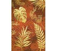 Tropical Leaves Notebook: Beautiful Gold and Orange Tropical Leaves Design Notebook Journal. 120 blank pages with leaves design as a tint at the bottom of each page.