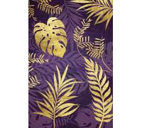 Tropical Leaves Notebook: Beautiful Gold and Purple Tropical Leaves Design Notebook Journal. 120 blank pages with leaves design as a tint at the bottom of each page.