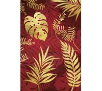 Tropical Leaves Notebook: Beautiful Gold and Red Tropical Leaves Design Notebook Journal. 120 blank pages with leaves design as a tint at the bottom of each page.