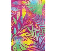 Tropical Leaves Notebook Pink and Colourful Cover: Beautiful Pink and Colourful Tropical Leaves Design Notebook Journal. 120 blank pages with leaves design as a tint at the bottom of each page.
