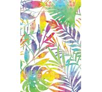 Tropical Leaves Notebook White and Colourful Leaves: Beautiful White and Colourful Tropical Leaves Design Notebook Journal. 120 blank pages with leaves design as a tint at the bottom of each page.