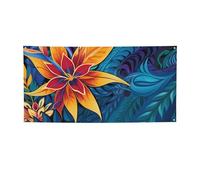 Tropical Leaves Pattern for Tribal Design Banners and Signs Outdoor Indoor Party Decoration Banner Personalized Banner with Grommets Birthday Backdrop Sign Poster Photo Background for Wedding Event