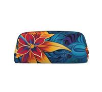 Tropical Leaves Pattern for Tribal Design Makeup Bag for Women Men Pencil Pouch Travel Small Cosmetic Bag Zippered Toiletry Bags Aesthetic Pen Bags Trendy Storage Bags Leather Coin Pouch Purse, Gold