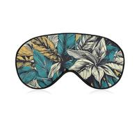 Tropical Leaves Pattern Sleep Mask with Adjustable Strap, Breathable Sleep Masks for Women Men, Soft Eye Mask for Side Sleepers, Travel, Office Nap, Airplane & Blocking Light