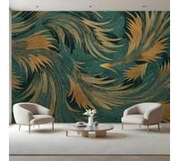 Tropical Leaves Peel and Stick Wall Mural Abstract Print Canvas Removable Wallpaper,Self-Adhesive Premium Fabric Textured Wall Stickers Decor for Lounge Bedroom 366x254 cm