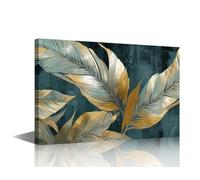 Tropical Leaves Pictures on Canvas for Living Room Office Wall Decoration Foliage Nature Pattern Posters and Prints for Bedroom Abstract Theme Wall Art Painting 24"Wx36"Hx1 Panel