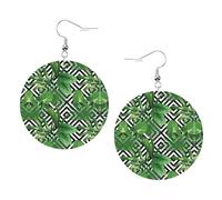 tropical leaves Print Leather Earrings for Women â€“ Lightweight Dangle, Colorful Hoop Jewelry, Perfect for Girls Accessories