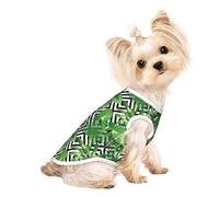tropical leaves Print Lightweight Dog Vest, Cat Sleeveless Shirt, Breathable Mesh Design for Summer Walking and Play
