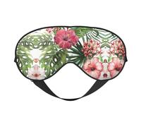 Tropical Leaves Print Satin Sleep Mask & Eye Mask | Deep Dream Sleep Masks for Women & Men | Soft Sleeping Eye Mask to Nourish Skin