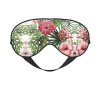 Tropical Leaves Print Sleep Mask Eye Masks Blindfold Eye Cover Eyeshade for Night Sleeping Travel Airplane Ues